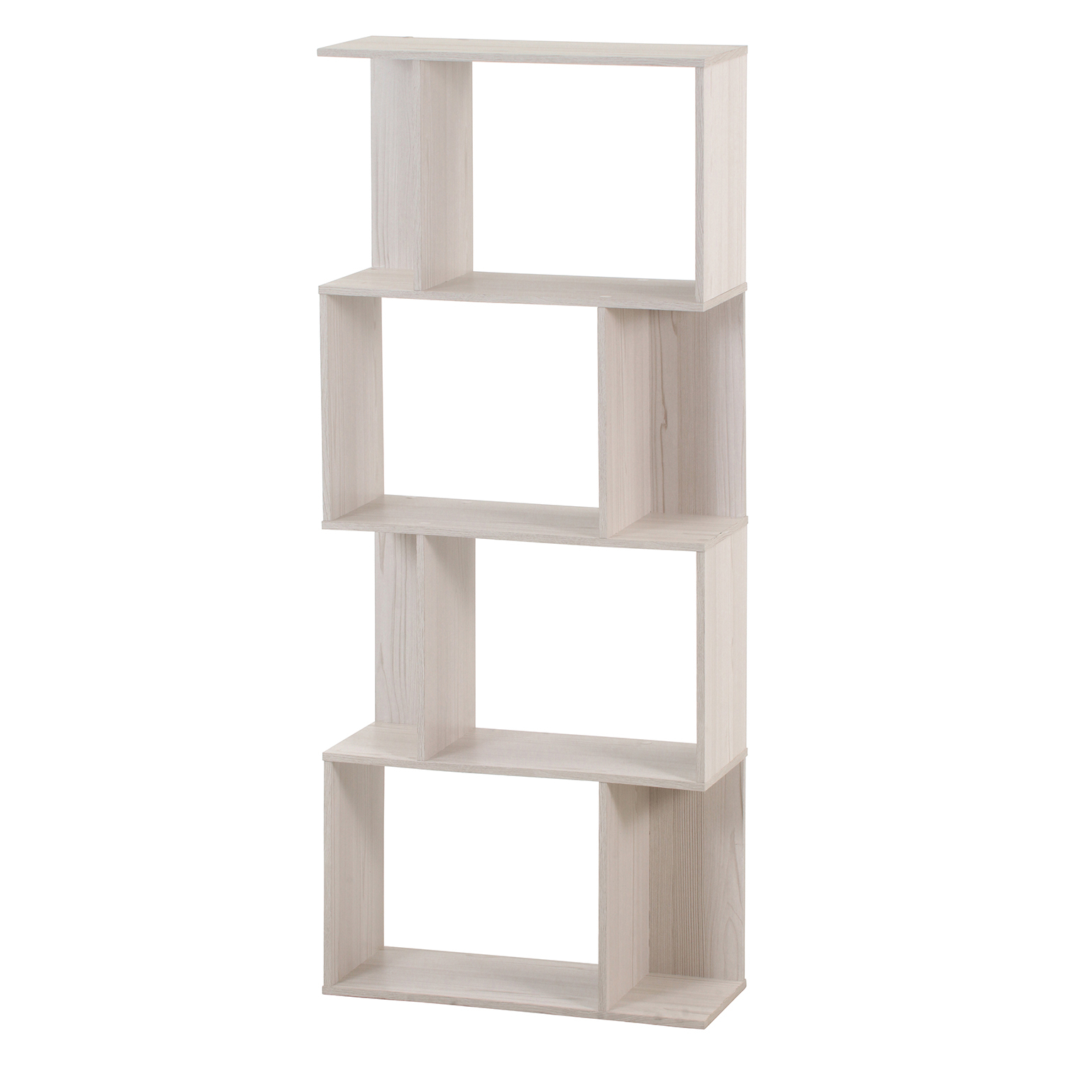 Ｓ型ディスプレイラック　４段　ホワイトウォッシュ